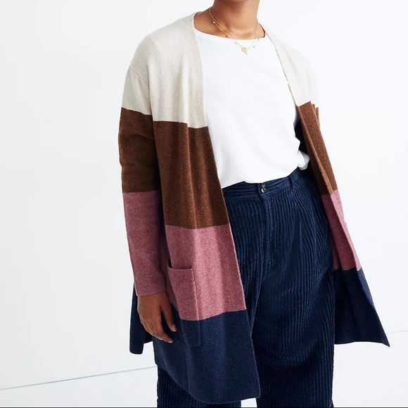 MADEWELL Blended Wool Kent Striped Cardigan Sweater XS - Picture 2 of 10